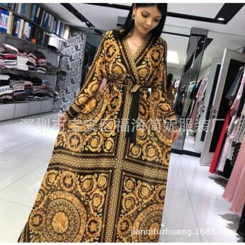 New style classic African womens Dress Dashiki fashion stretch Printed long dress free size