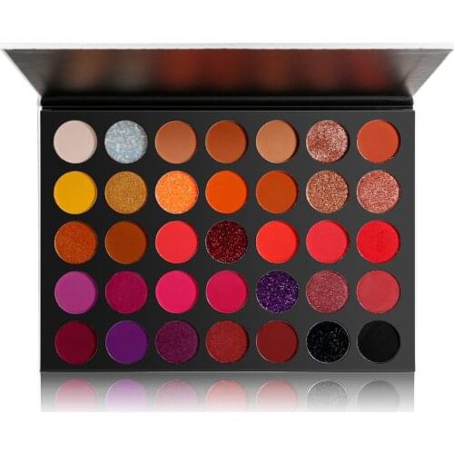 35 Color Eyeshadow Pallete Wholesale No Label Makeup Palette Rose Pink Eyeshadow Pigment Private Label Products Free Shipping