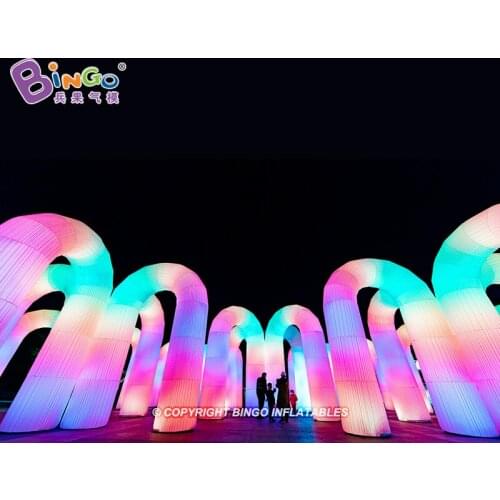 Personalized 3.6mH Inflatable Rainbow Arch With Breathing Light For Decoration / 11.8 Feet Colorful Inflated Archway - BG-LX04