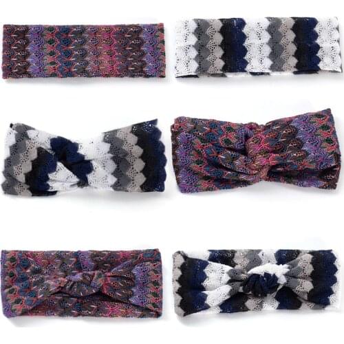 Folk Style Hollow Design Headband Women Boho Summer Hairband Sports Yoga Knotted Hairband Bandanas Headwrap Hair band Girl