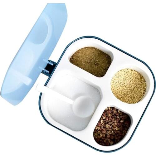 Seasoning Box Four Compartments One Set Kitchen Supplies Storage Household Condiments Bottled MSG Salt Shaker Sugar Jar