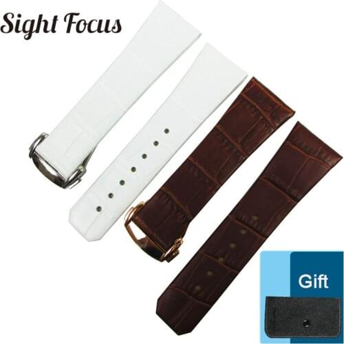 17mm 23mm Thin Leather Watchband for Omega Watch Constellation Double Eagle Straps Wristwatch Bracelets Brown Black Belts Reloj