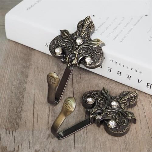 Luxury Alloy Curtain Tie Back Wall Hooks Flower Tieback Holders Hat Coat Robe Hanger Accessories Home Decor
