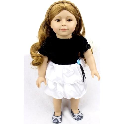 18" 45cm Silicone Lifelike Baby Newborn Long Hair Dress Cute Princess Doll Cotton Body Girl Toy Fashion Gift