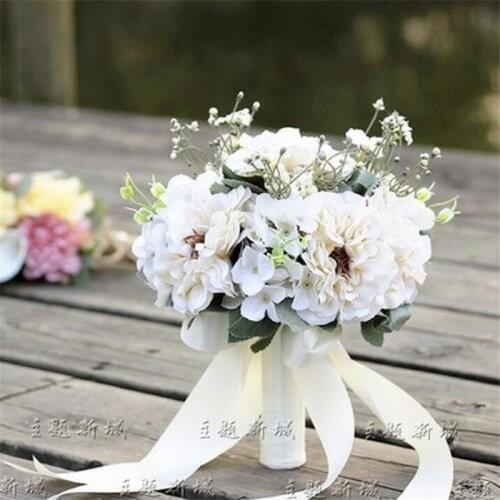 Wedding Flowers Bridal Bouquets Bridesmaids Bouquets Pink White Marriage Wedding Flowers Wedding Bouquet Artificial Roses