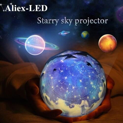LED Starry Sky Projector Night Light Magic Sun System Bedroom Decoration Lamp for Children Kids New Year Christmas Gift Toys