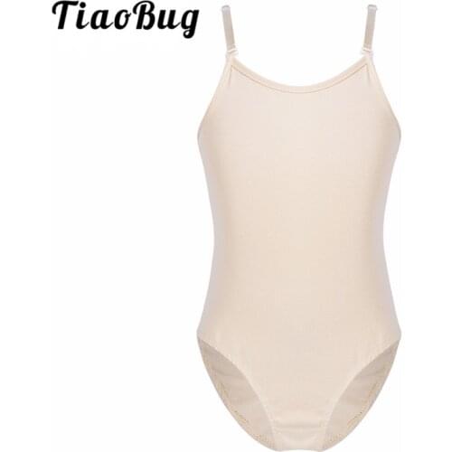 TiaoBug Nude Child Teens Adjustable Strap Dance Leotard Underwear for Kids Ballet Tutu Girls Gymnastics Leotard Sports Bodysuit