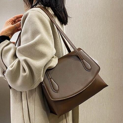 Vintage Square Armpit bag 2021 Fashion New High-quality PU Leather Womens Designer Handbag High capacity Shoulder Messenger Bag