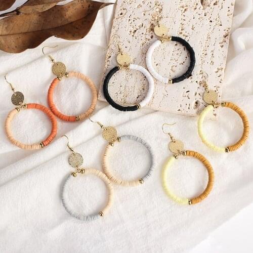 AENSOA Fashion Acrylic Round Womens Drop Earrings 2021 Trendy Geometric Unique Hook Dangle Earring Jewelry Gifts Wholesale