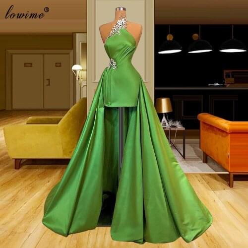 2021 HIgh Fashion Green Evening Dresses Mermaid Sleeveless Sexy Evening Gowns Middle East Prom Dresses For Women Robe De Soiree