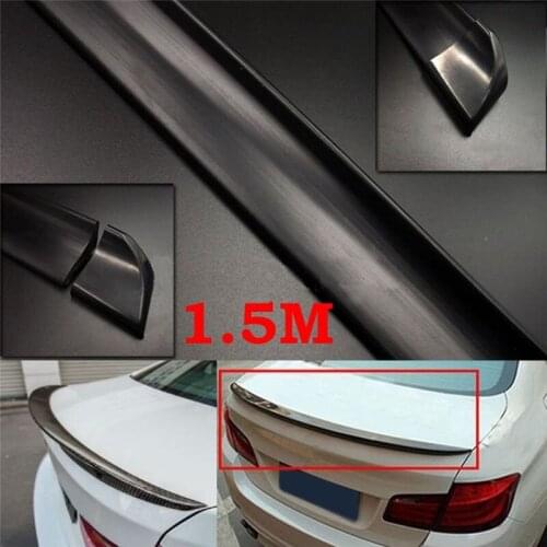 1pcs 1.5m car spoiler PU material black rubber strip tail car modified universal tail