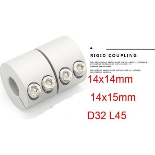 14x14mm 14x15mm D32 L45 aluminum rigid coupling solid coupling servo motor engraving machine large torque butt-muff coupler