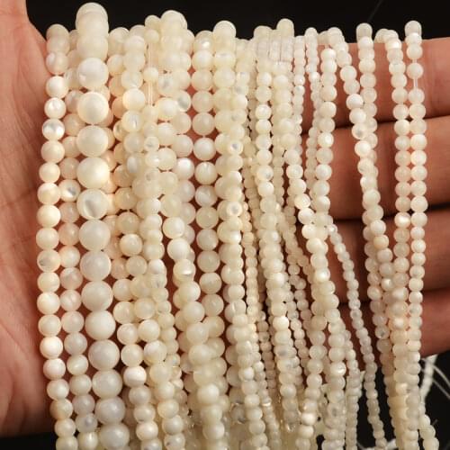 2mm,3mm,4mm,6mm Micro Tiny Beads,Natural Mother Of Pearl Shell Beads, Round Spacer beads ,Small Stone beads,15.5"/string