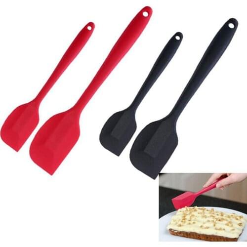 2pcs/set Silicone Spatula Heat Resistant Baking Scraper Butter Cream Cake Smoother Polisher Cake Decorating Tool Butter Mixer