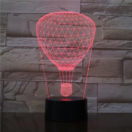 3D Lamp Hot Air Balloon Dropshipping 2019 Visual Light Effect Multi-color with Remote Battery Operated Led Night Light Lamp