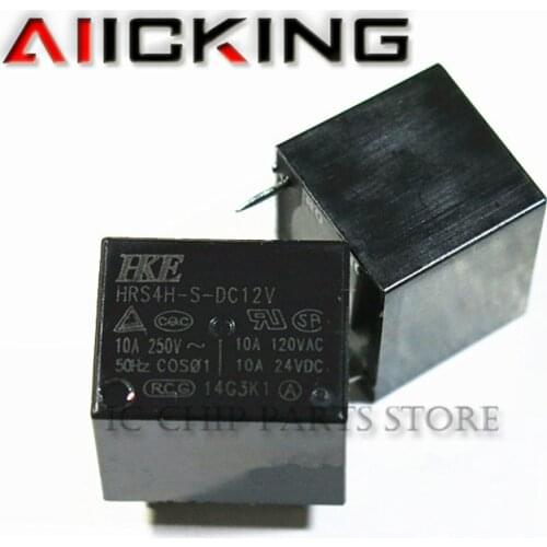 5pcs/lot HKE Auto relay HRS4H-S-DC12V-A 4PIN 12V 10A 100% new original relay in stock