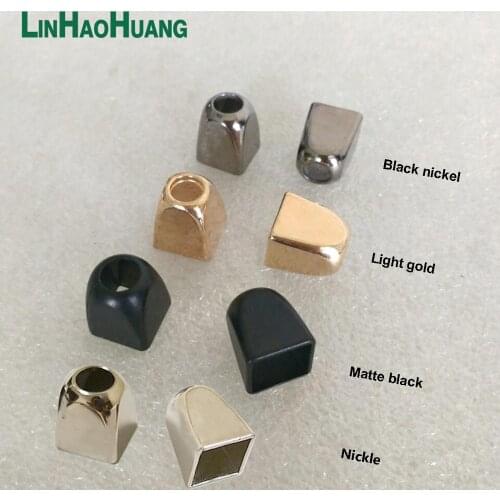 60pcs/Lot Metal Zinc Alloy Bell Stoppers Square Cord Ends Lock Nickle, Matte Black, Black nickle Light gold Free Shipping