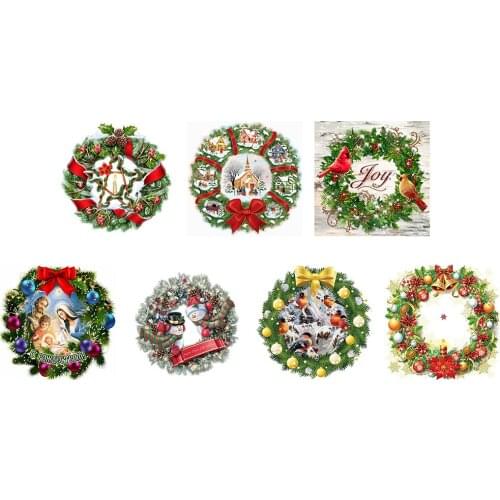 Diamond Painted 5D DIY Christmas wreath Partial Special Rhinestone Set Home Handmade Embroidery Cross Stitch Decor