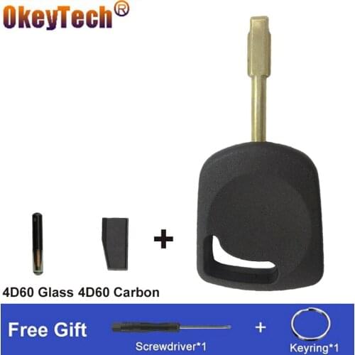 OkeyTech Transponder Car Remote Control Key Shell Cover For Ford Focus Mondeo KA Fiesta Escort Jaguar XJ8 Transit FO21 4D60 Chip