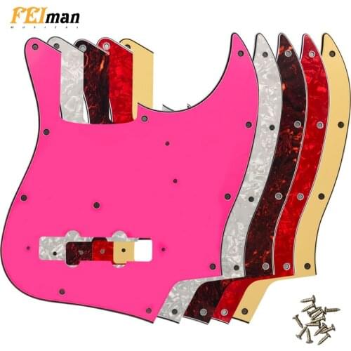 Pleroo Guitar parts custom pickguards Standard 4 String for fender MIJ Japan Jazz bass JB guitar Scratch Plate 11 screws