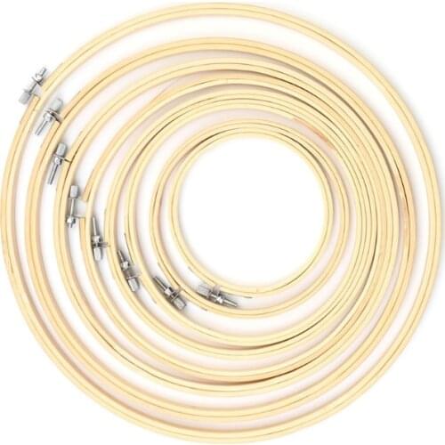 DIY Bamboo Wooden Cross Stitch Machine Embroidery Hoop Ring Sewing Craft