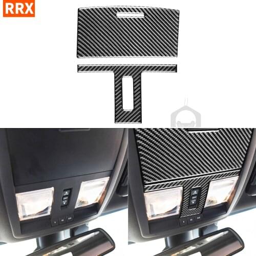 For Dodge Challenger 2015+ Carbon Fiber Reading Light Panel Sticker Overhead Console Overlay Mouldings Interior Car Accessories
