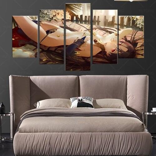 Home Decor Poster HD Pictures Prints Canvas 5 Piece Modular Fate Tohsaka Rin Anime Living Room Art Decorative Painting Framed