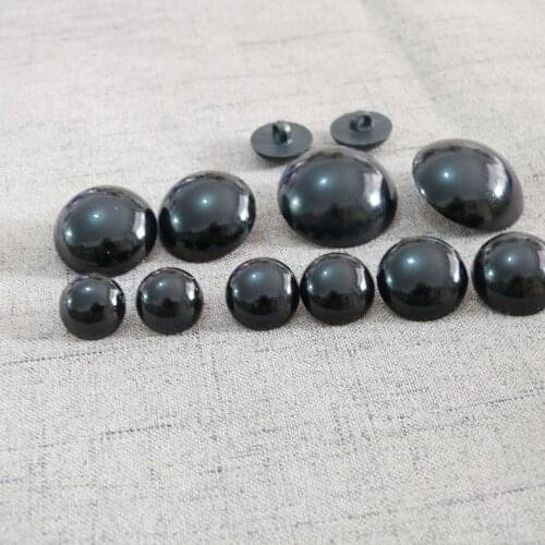 100pcs 5/9/10/11/12.5/15/17/20/25/28/30mm full black button handscrew toy eyes for plush doll findings--size option
