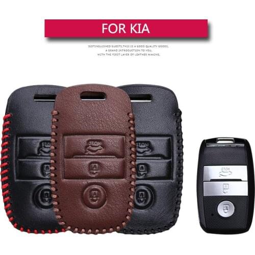 Leather Car Key Case Cover For Kia K5 Ceed JD Cerato Optima Rio 3 4 Sportage 2020 Picanto Sorento Stinger Key Shell Accessories