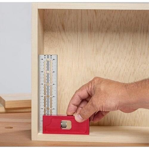 Gauge Ruler Precise Straight Ruler Clear Scale Metal Adjustable Measuring Ruler Woodworking Gauge with right-angled retainer