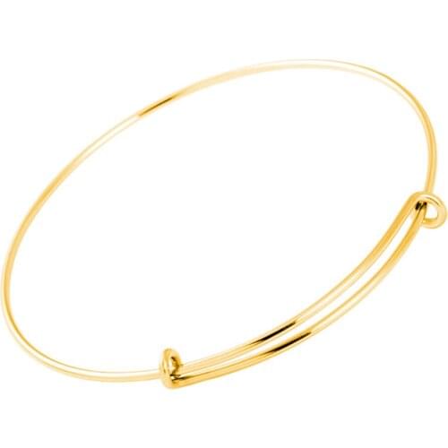 Fashion Single Circle Expandable Wire Bangle Stainless Steel Adjustable Bracelet High Quality Bracelet