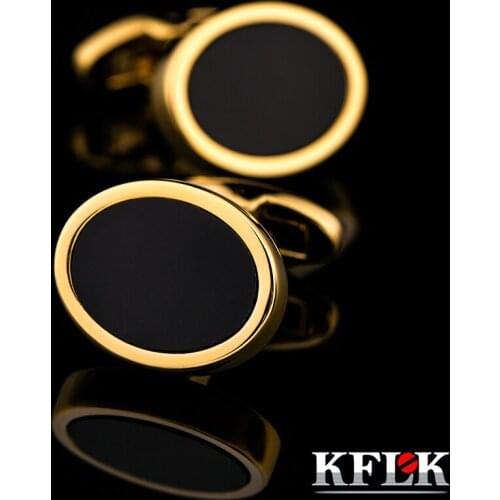 KFLK brand mens shirts cufflinks golden circle button high quality free shipping hot wedding gift cufflinks 2020 new arrival
