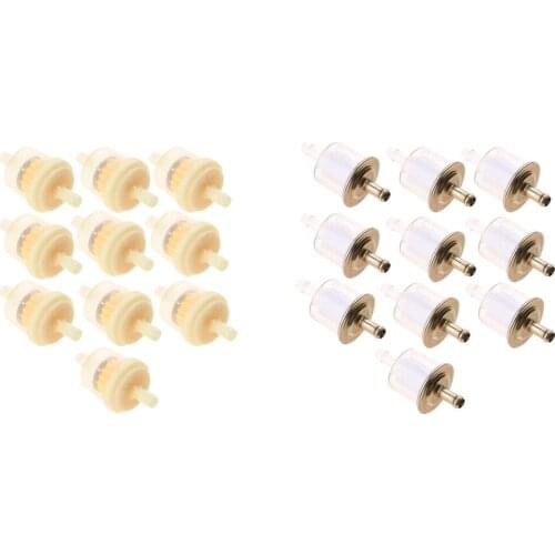 Pack of 1/4'' Universal Motorcycle Mini Small Engine Inline Gas Fuel Filters(20 pieces)