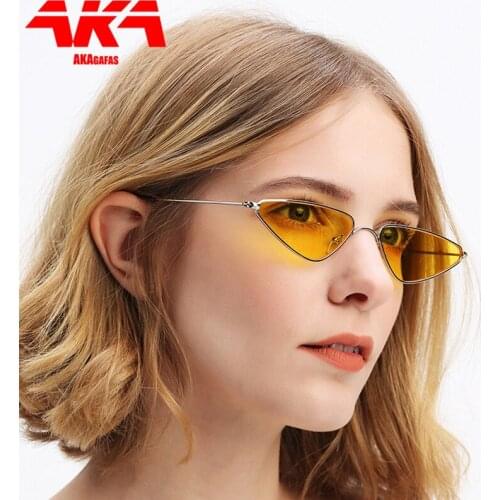 AKAgafas Small Frame Sunglasses Women 2021 Candy Color Vintage Cool Eyeglasses Outdoor Shopping Ocean Lens Oculos De Sol UV400