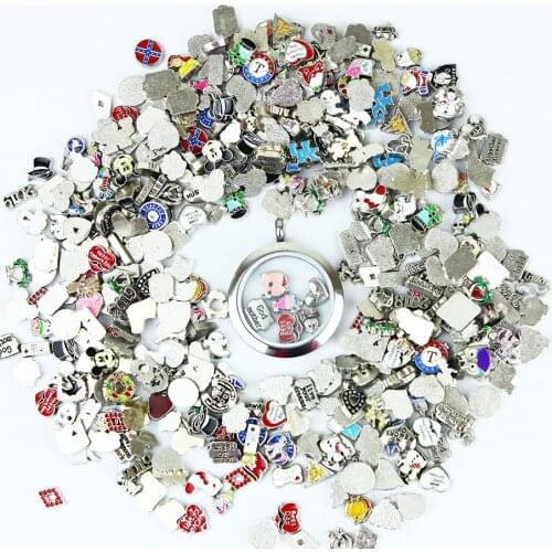 10pcs Floating Charms Necklace Chains Pendant Diy Jewelry Fit Floating Glass Living Memory Locket Necklace For Women Gift