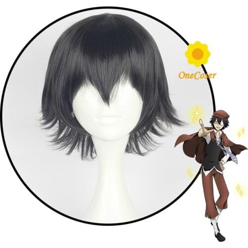 Bungo Stray Dogs Anime Edogawa Ranpo Cosplay Short Wig Heat-resistant Fiber Hair + Wig Cap Halloween Party Role Play Men