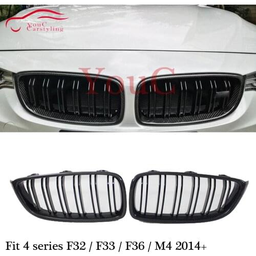 F32 Carbon Fiber Front Kidney Grille Mesh for BMW 4 Series F32 F33 F36 M3 F80 M4 F82 F83 Sedan Coupe Cabriolet 2014