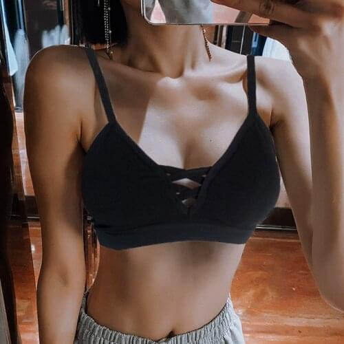 Richkeda Store New 2021 Sexy Camisole For Women Tank Crop Tops Female Solid Color Crop Top Streetwear Sleeveless