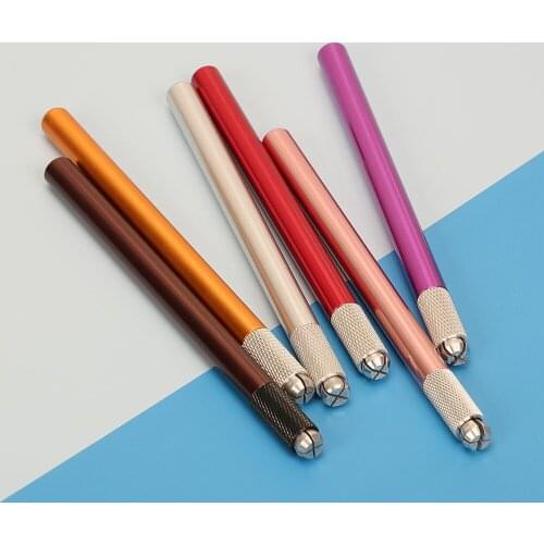 5 colour 10Pcs Microblade stift Aluminum alloy Manual tattoo pen for permanent makeup Microblading pen Eyebrow tattoo tebori pen