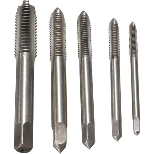 5PCS Hand Tap M3 M4 M5 M6 M8 Tap & Die Machine Spiral Point Straight Fluted Screw Thread Metric Plug Hand Tools Set