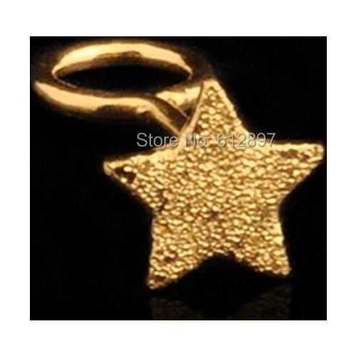 Pure 24K Yellow Gold Stud Earrings/ Little Five Star Stud Earrings / 0.68g