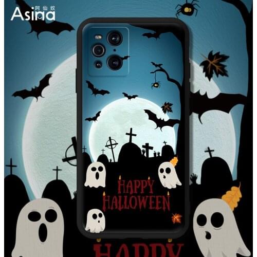 ASINA Liquid Silicone Case For Find X3 X2 Lite Neo Cartoon Halloween Couple Cover Bumper For OPPO Reno 6 5 4 3 2 Pro Funda Capa