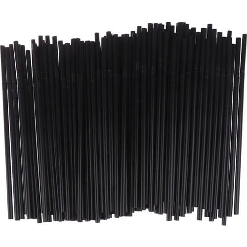 100Pcs Drinking Straws 210mm Black White Long Flexible Wedding Party Supplies Plastic Kitchen Accessories