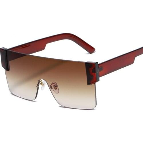 TEENYOUN Women Rimless Oversized Sunglasses Men Vintage Driving Sun Glasses Luxury Siamese Eyewear UV400 Oculos De Sol