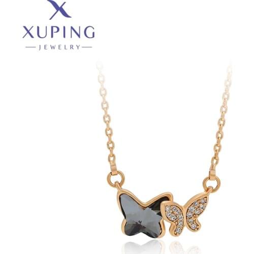 Xuping Jewelry New Butterfly Shaped Crystals Pendant Necklace for Women Exquisit Gift A00388578