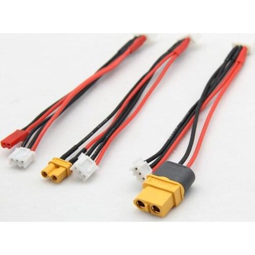 2PCS Single Balanced Head Battery to ISDT Charger Charging Adapter Cable Line JST/XT60/XT30 Plug for TINY GT7 GT8 2S 380MAH