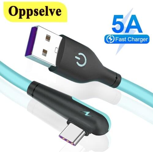 5A Type C Cable for Huawei P40 Fast Charging USB C Cable for Samsung S21 S20 Xiaomi 11 Charger Liquid Silicone Cable USB C Cable