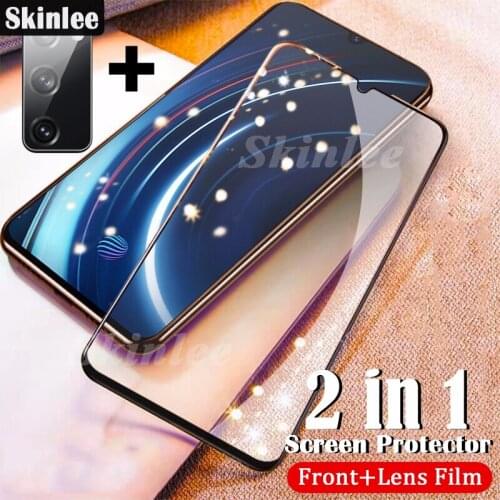 Skinlee Screen Protector Film For Samsung Galaxy A03S Full Tempered Glass Screen Glass 2 in 1 For Samsung A03S Film