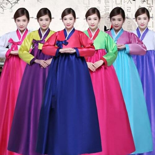 New Korean Traditional Hanbok Dress For Women Korean Palace Dance Evening Party Dress Lady National Folk Dance Costumes SL1555