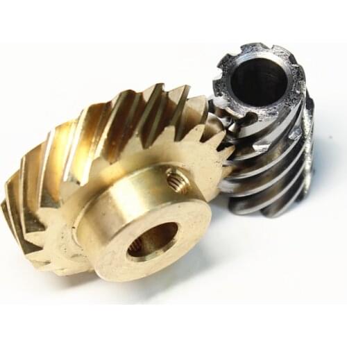 0.9M 45° Interlaced helical gear 8T-18T 6MM Steel-copper Steering gear 90 degrees transmission 1:2.25